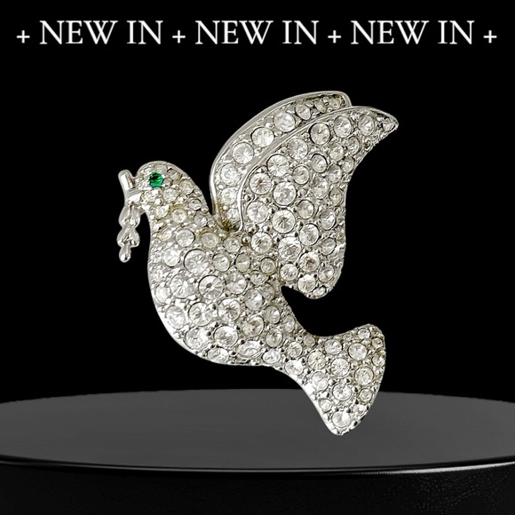 COPY - Swarovski Crystal Silver Peace Dove Limited Edition Pin Brooch NEW - Picture 1 of 4